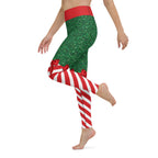 Candy Stripe Christmas Yoga Leggings