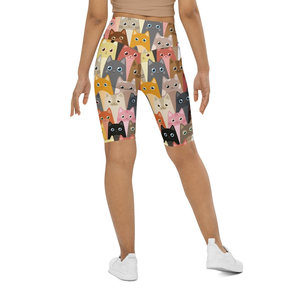 Cartoon Cats Biker Shorts