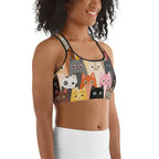 Cartoon Cats Sports Bra