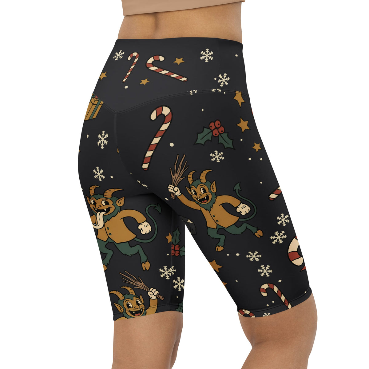 Cartoon Krampus Biker Shorts