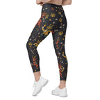 Cartoon Krampus Crossover Leggings With Pockets