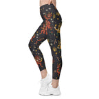 Cartoon Krampus Crossover Leggings With Pockets