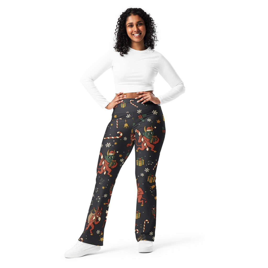 Cartoon Krampus Flare Leggings