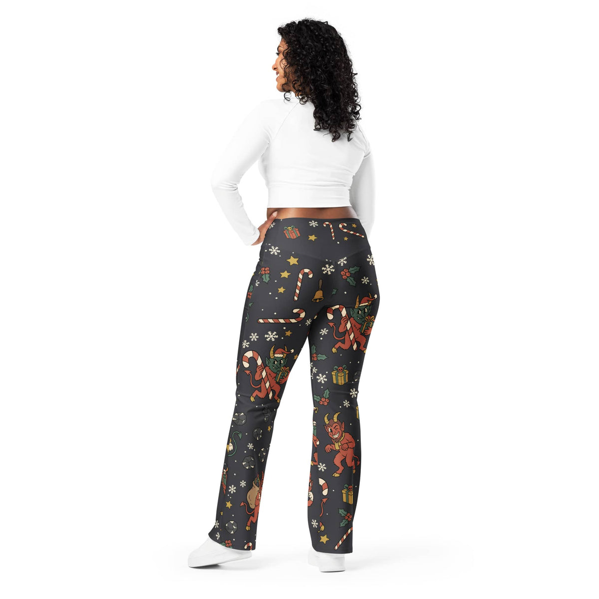 Cartoon Krampus Flare Leggings