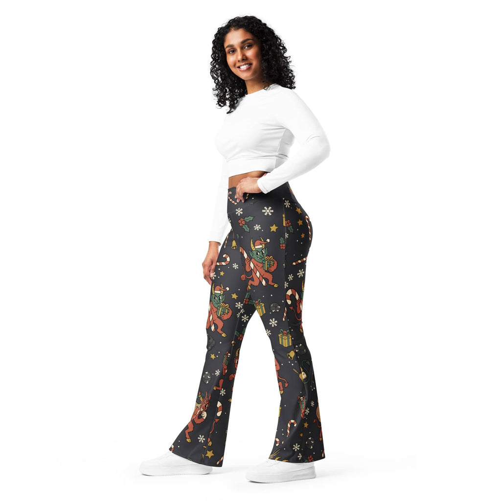 Cartoon Krampus Flare Leggings
