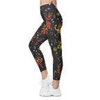 Cartoon Krampus Leggings With Pockets