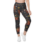 Cartoon Krampus Leggings With Pockets