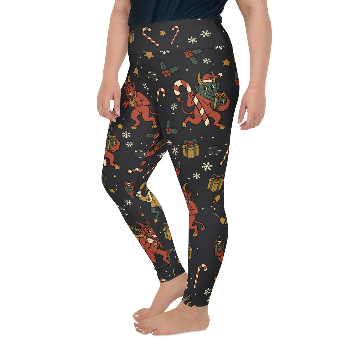 Cartoon Krampus Plus Size Leggings