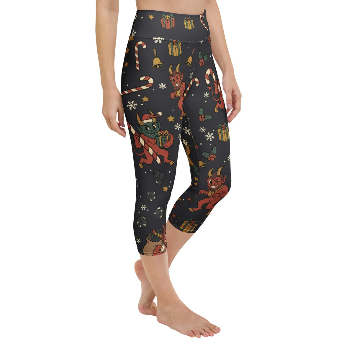 Cartoon Krampus Yoga Capris