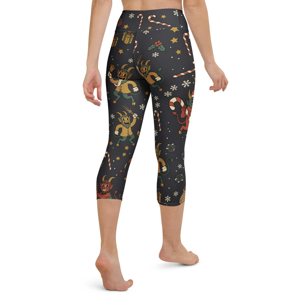 Cartoon Krampus Yoga Capris