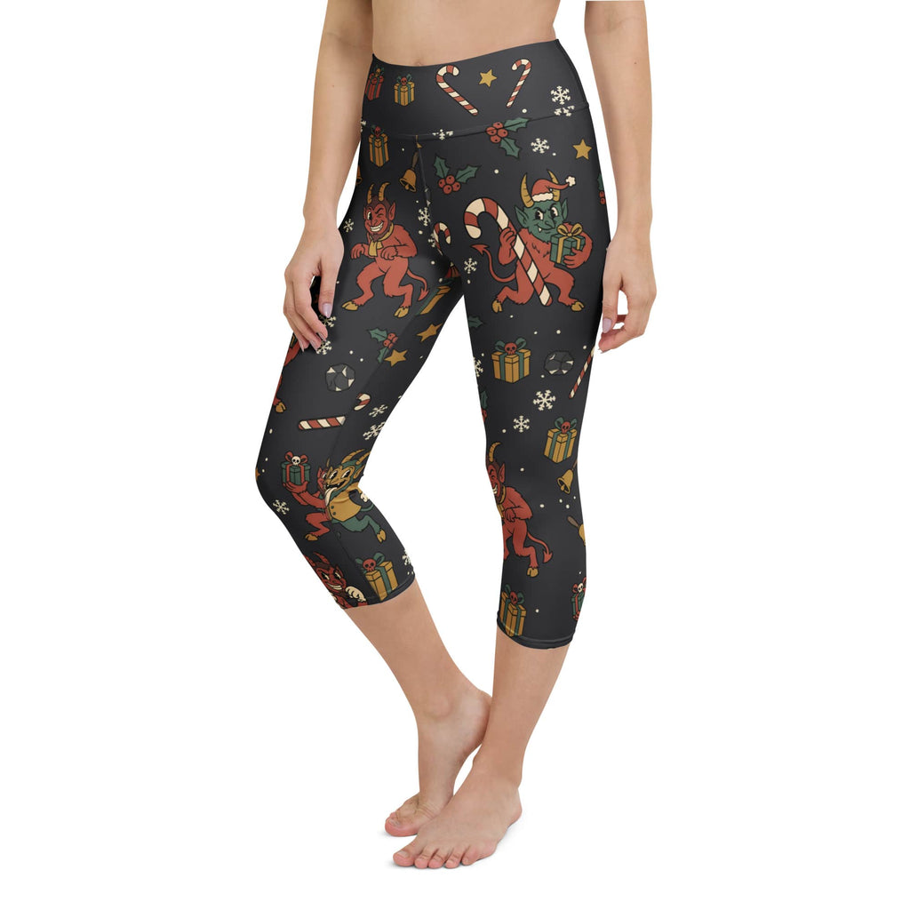 Cartoon Krampus Yoga Capris