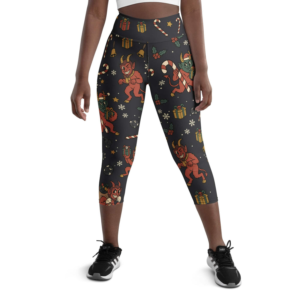 Cartoon Krampus Yoga Capris