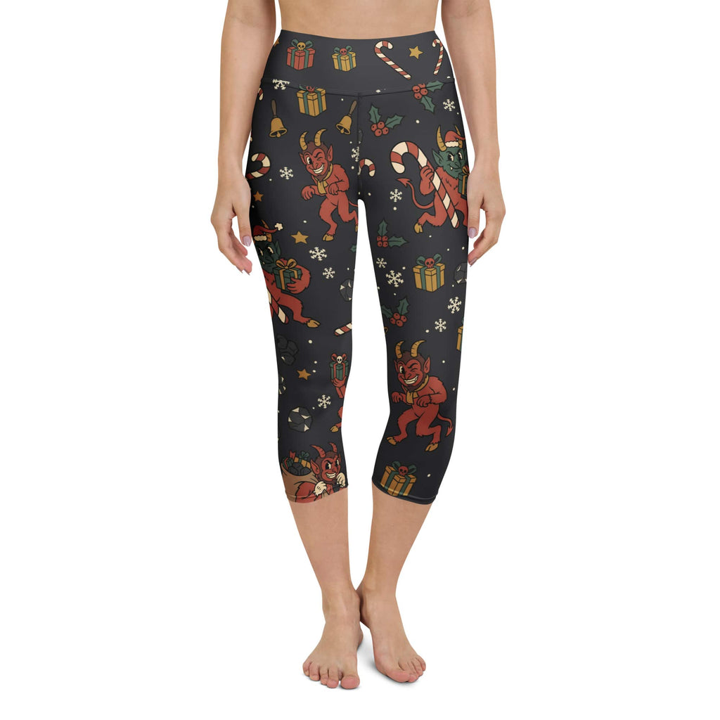Cartoon Krampus Yoga Capris