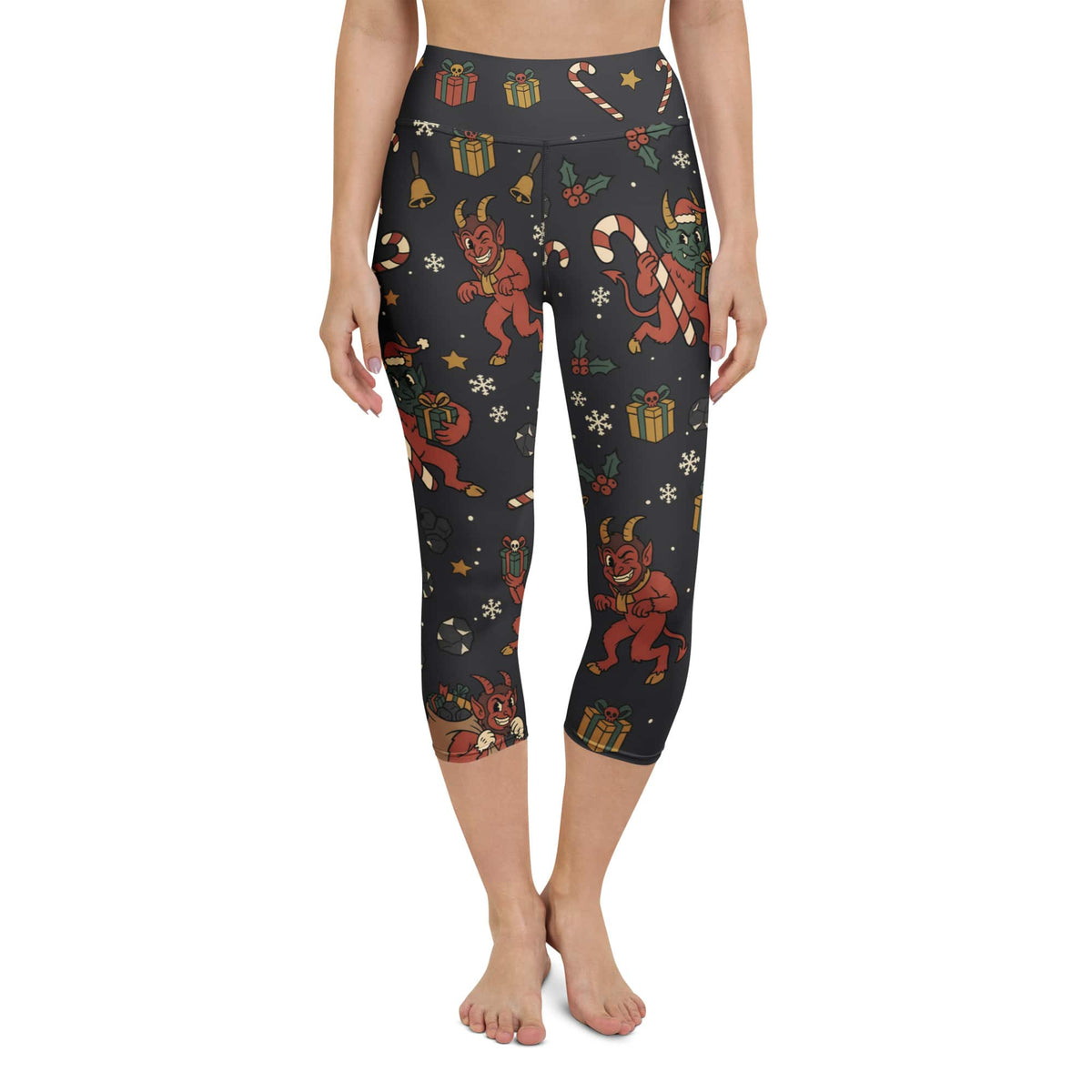 Cartoon Krampus Yoga Capris
