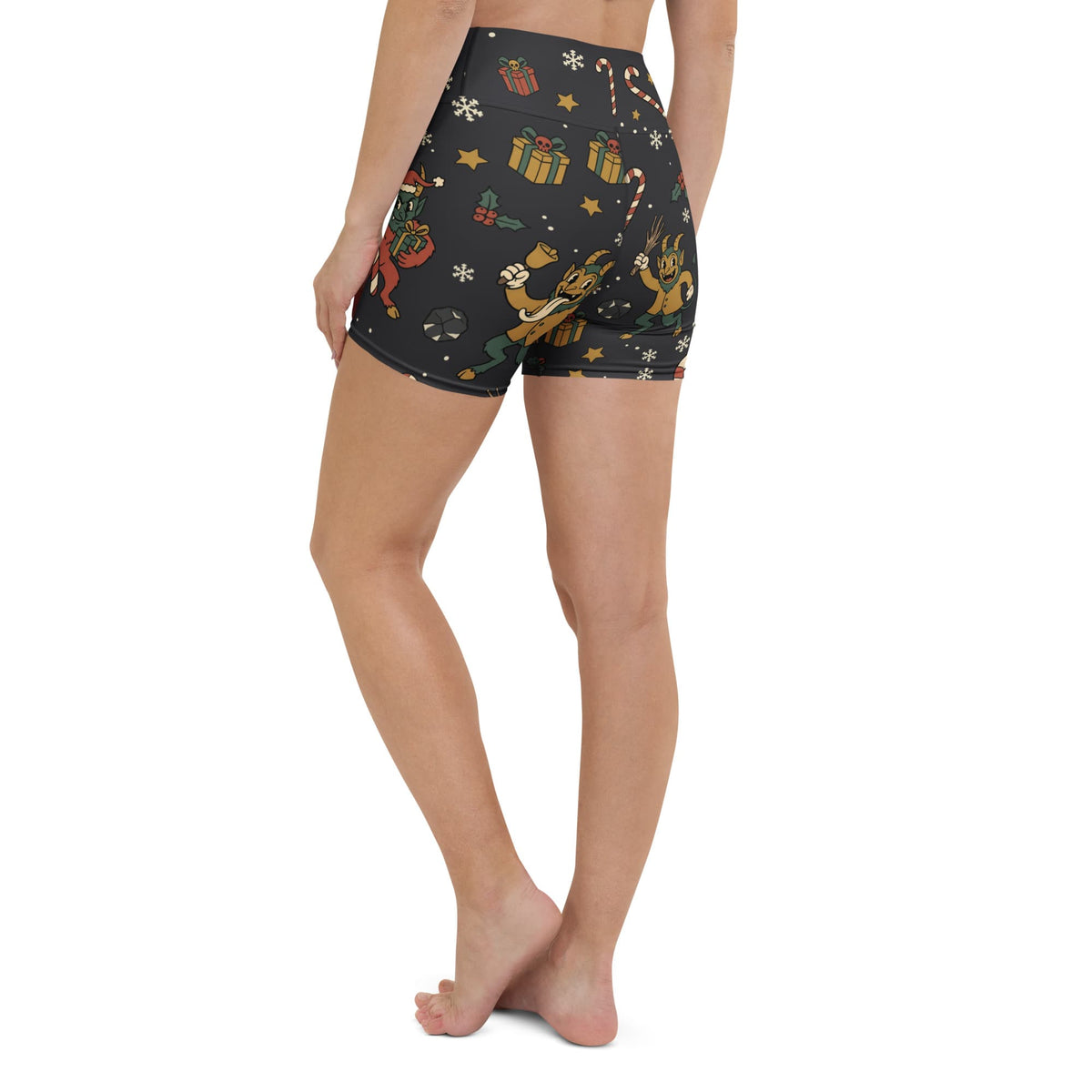Cartoon Krampus Yoga Shorts
