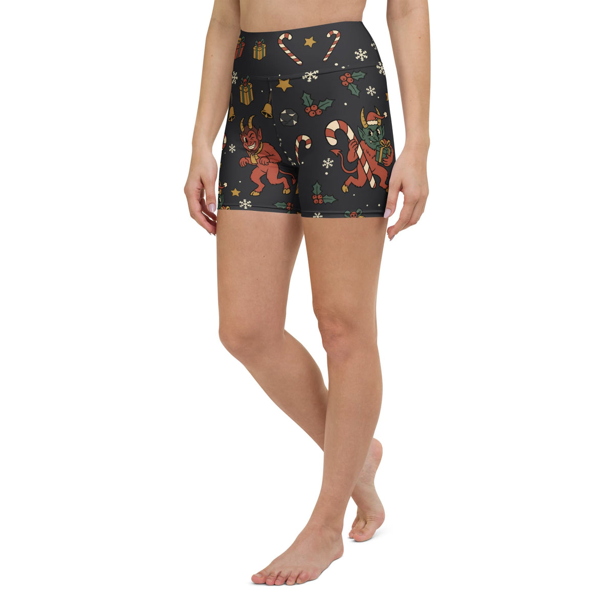 Cartoon Krampus Yoga Shorts