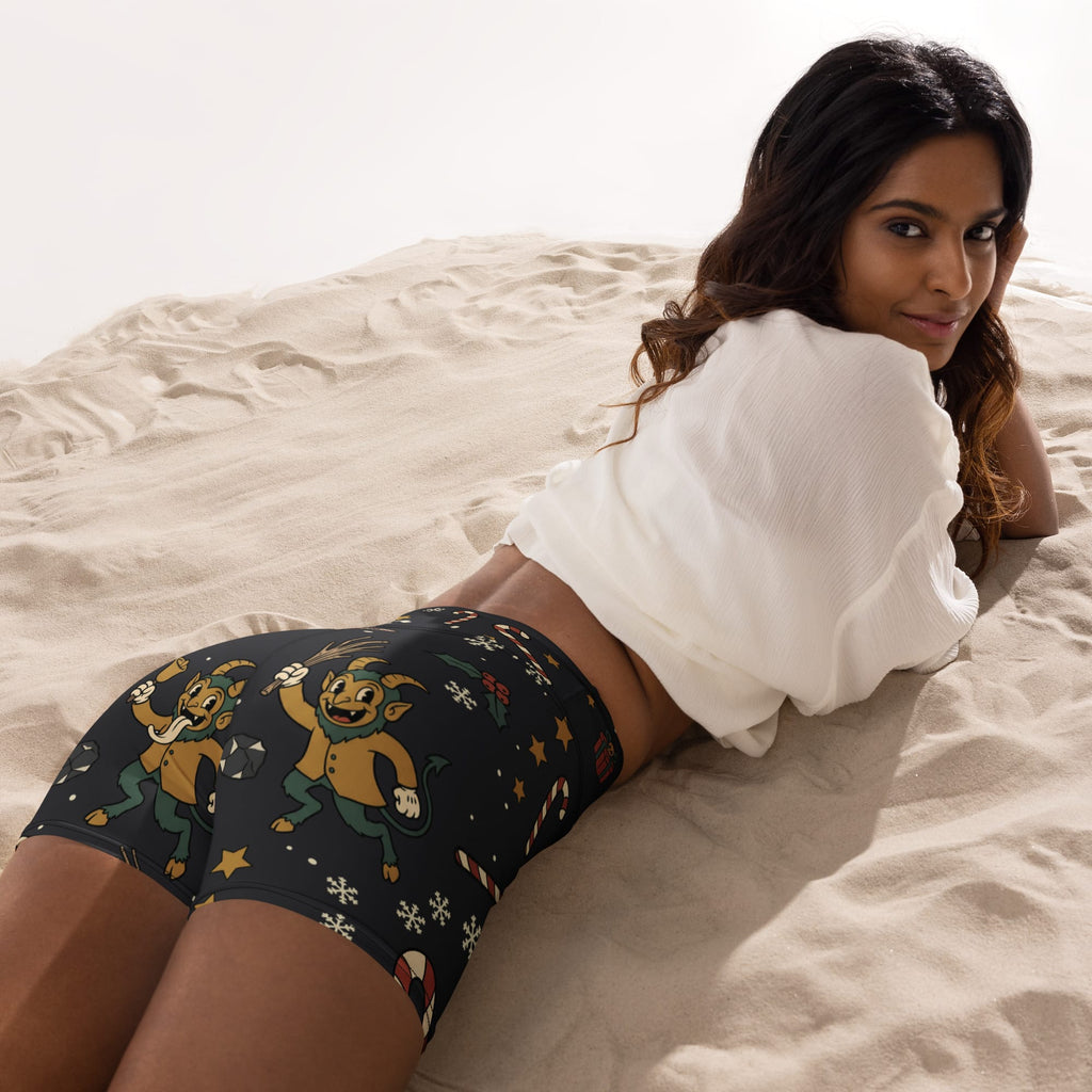 Cartoon Krampus Yoga Shorts