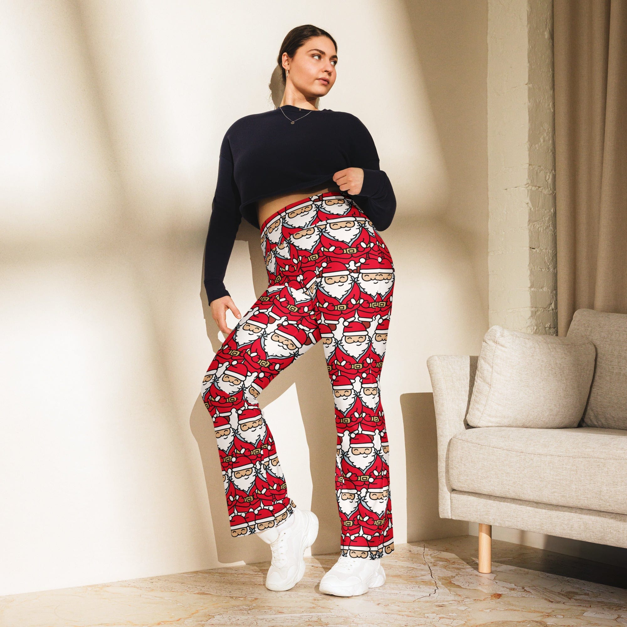 Cartoon Santa Flare Leggings