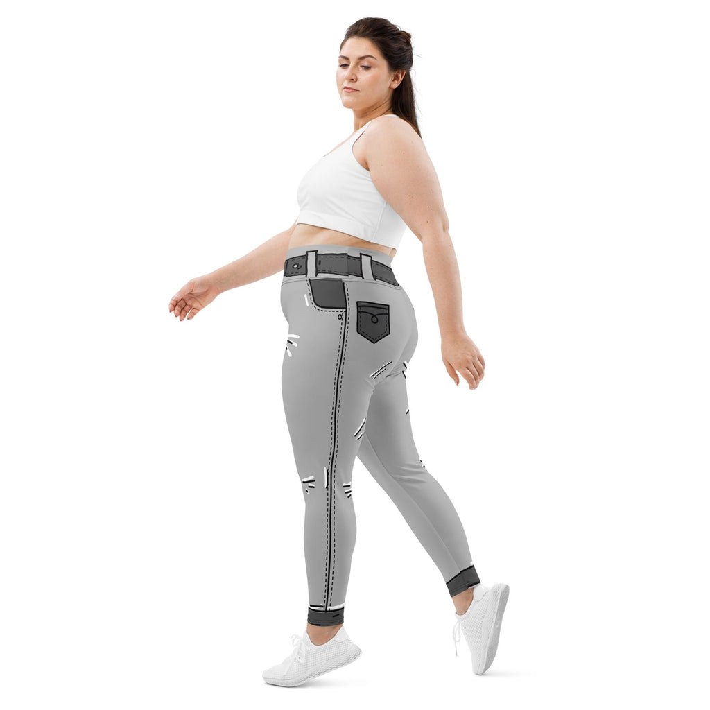 Cartoonized Monochrome Plus Size Leggings