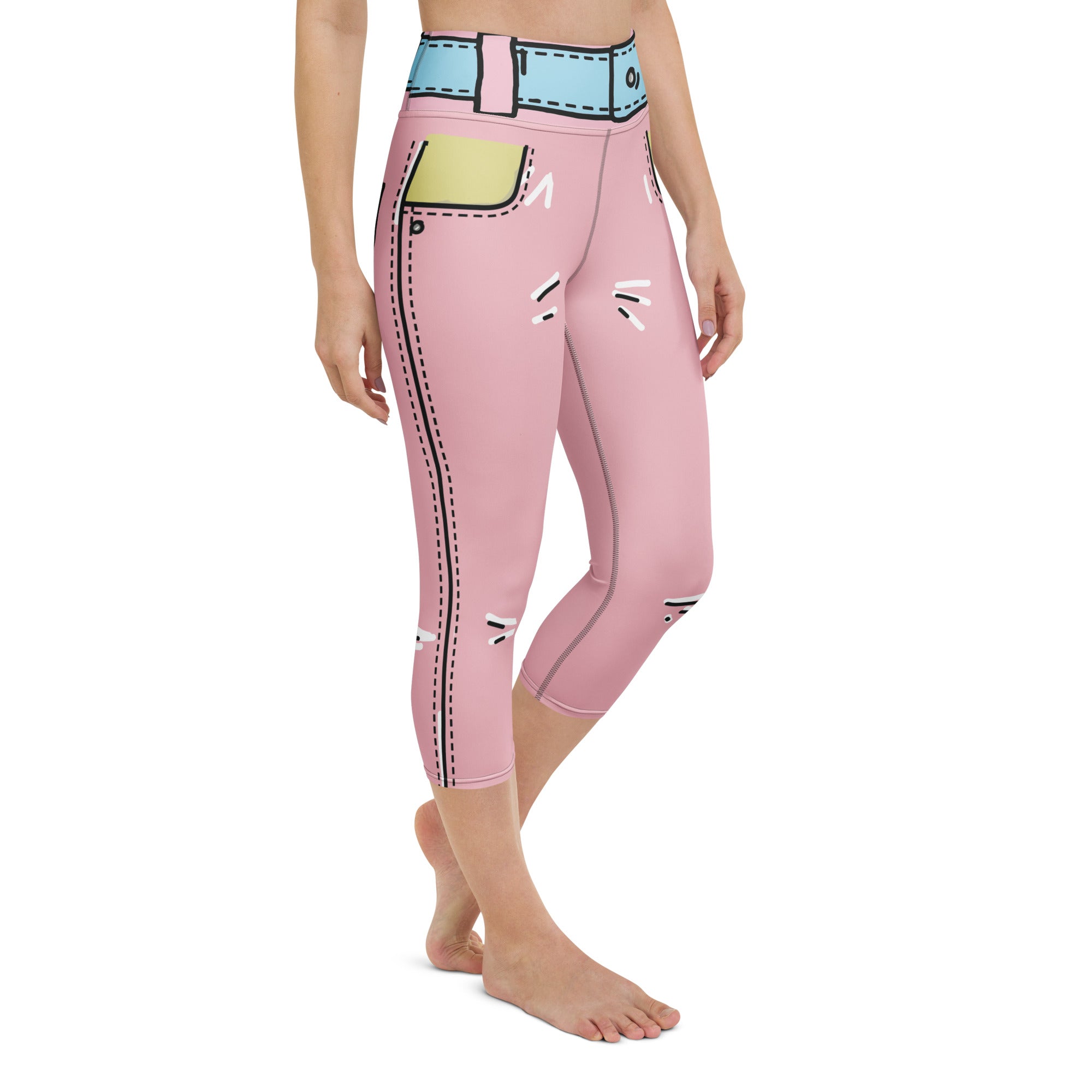 Cartoonized Pink Yoga Capris