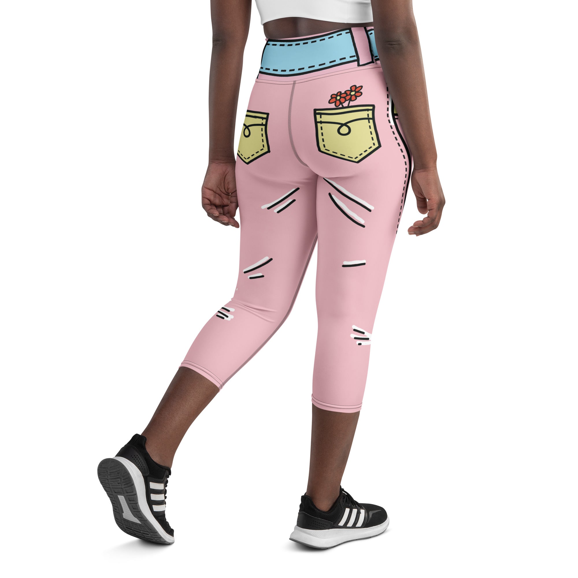 Cartoonized Pink Yoga Capris