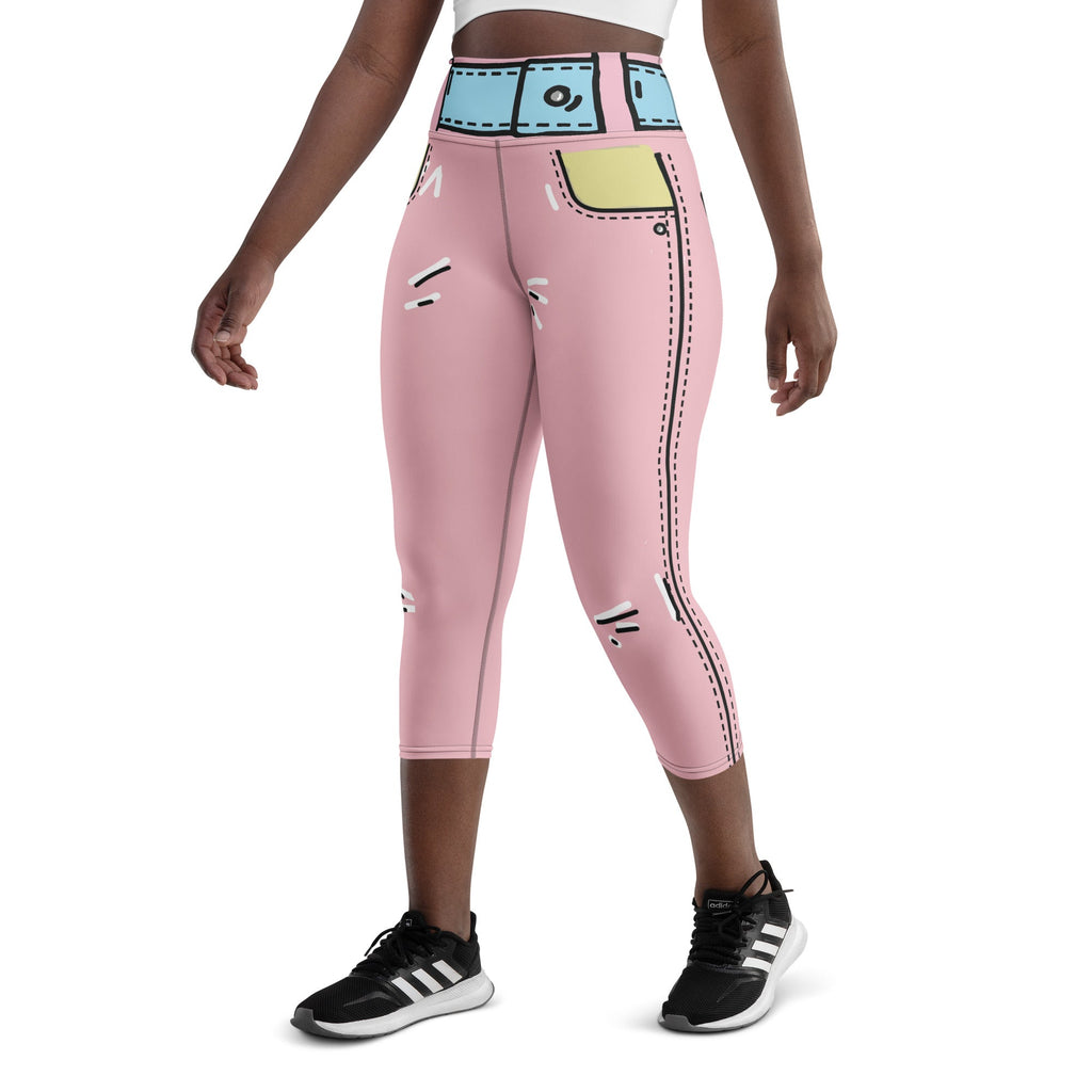 Cartoonized Pink Yoga Capris