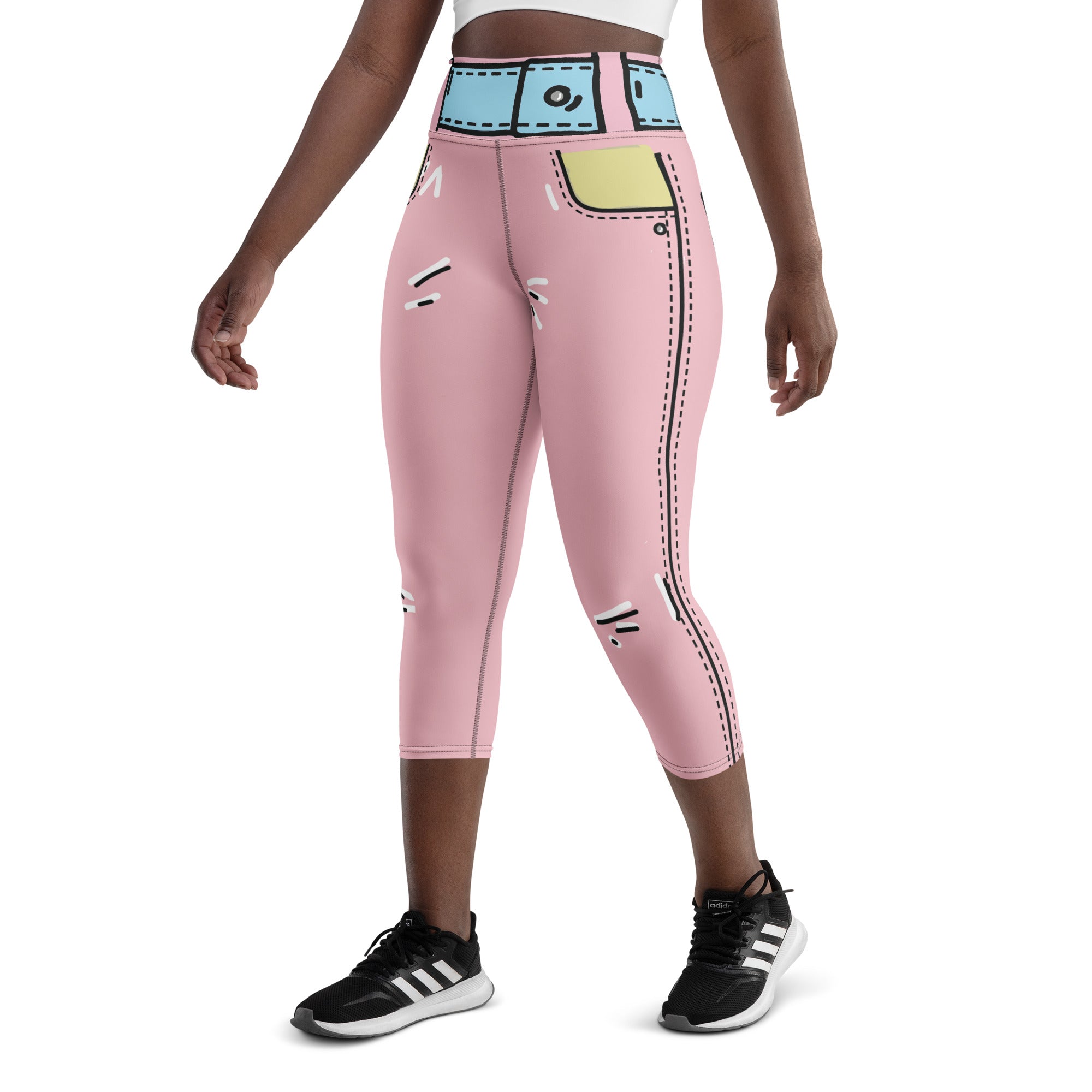 Cartoonized Pink Yoga Capris