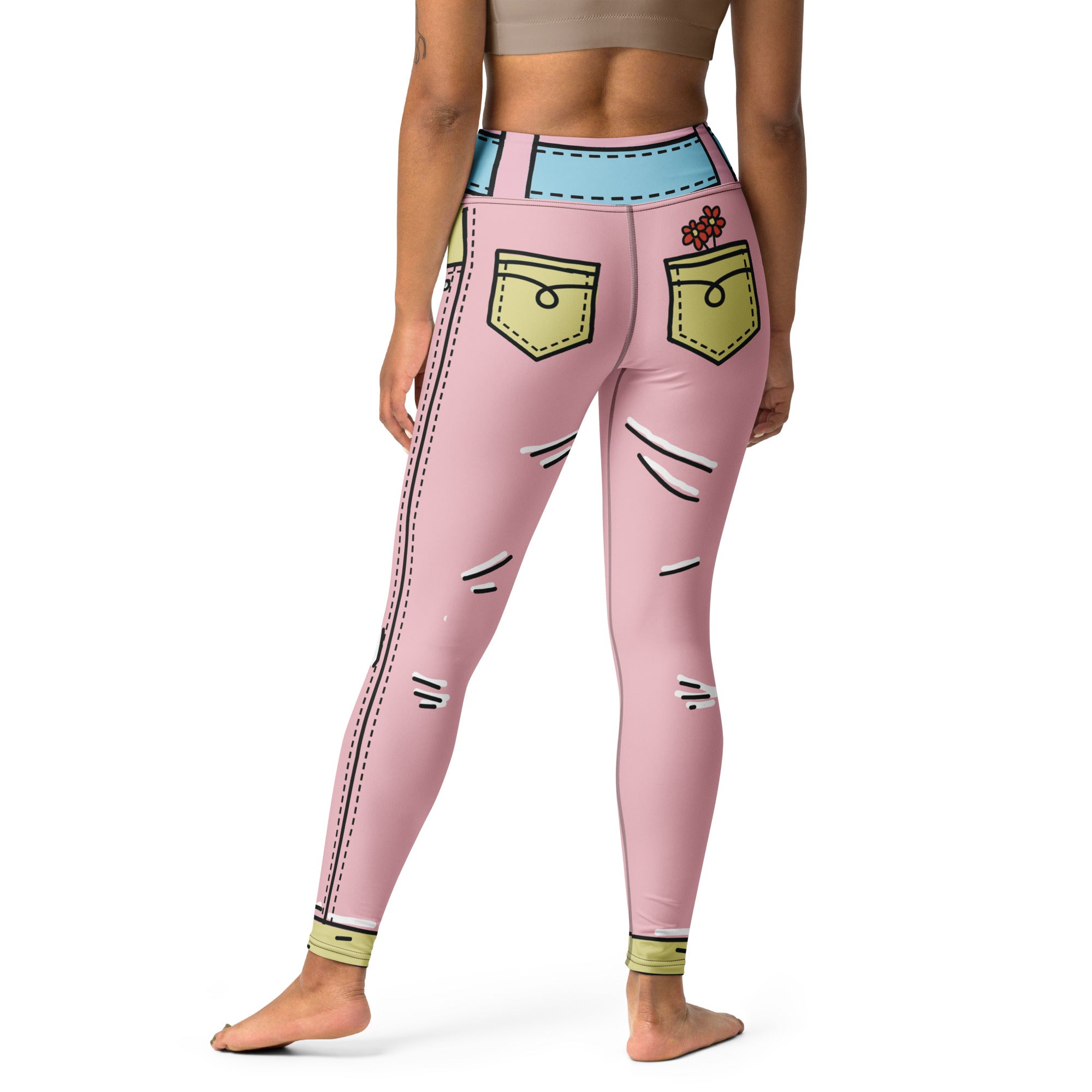 Cartoonized Pink Yoga Leggings