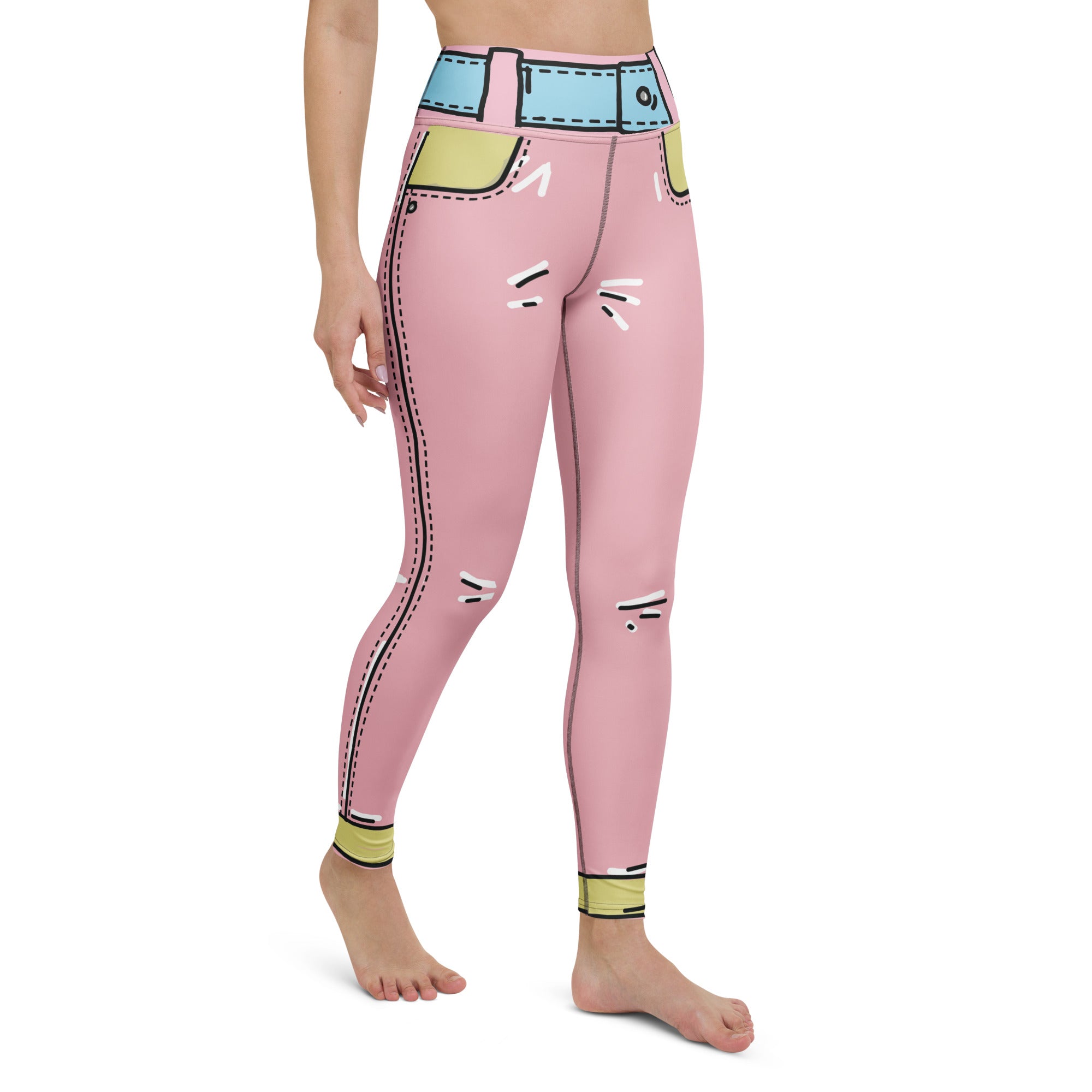 Cartoonized Pink Yoga Leggings