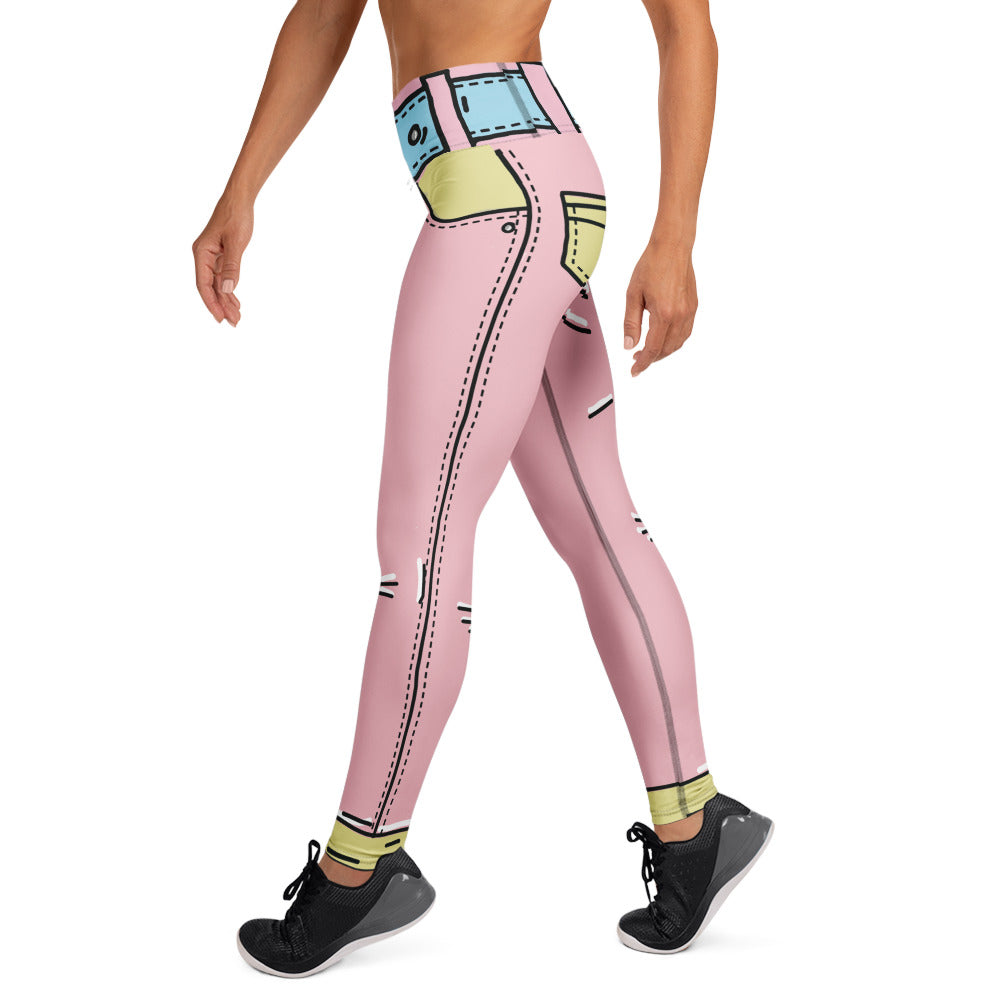 Cartoonized Pink Yoga Leggings