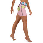 Cartoonized Pink Yoga Shorts