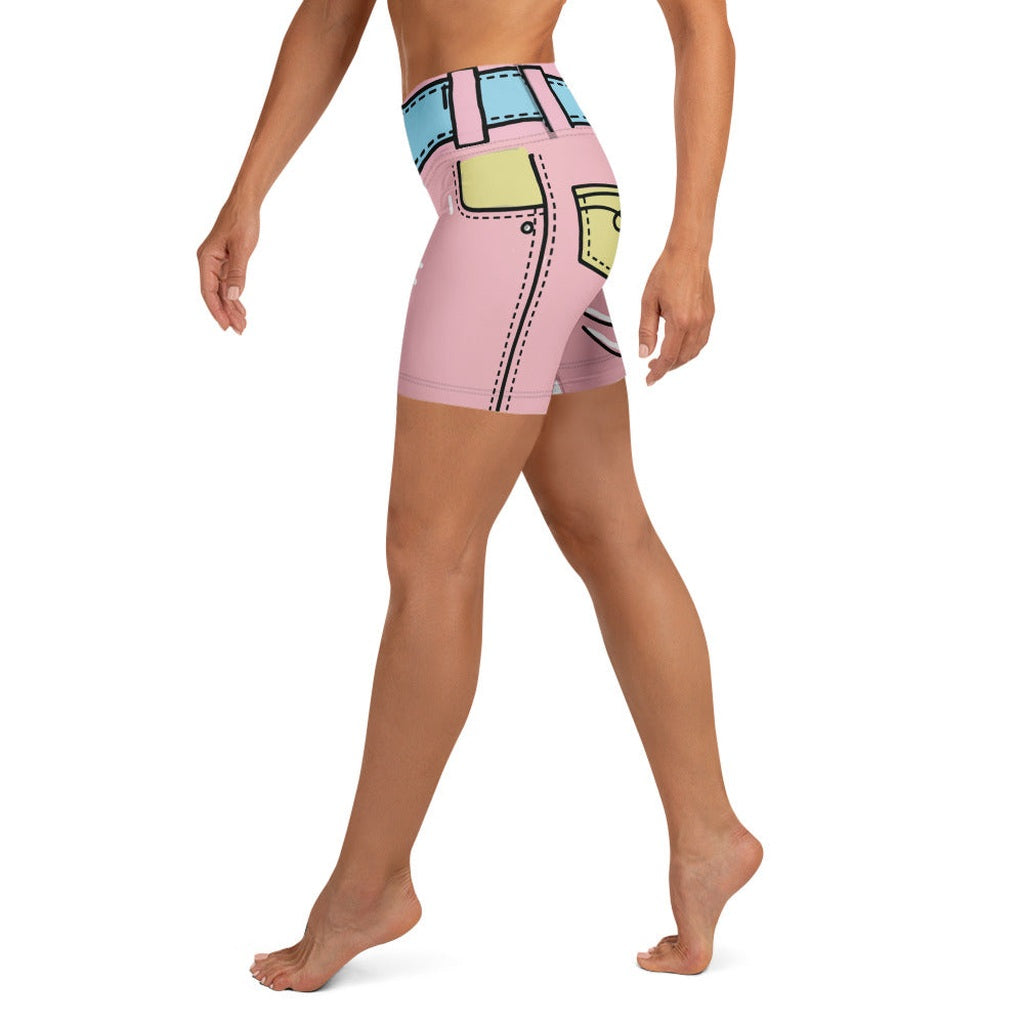 Cartoonized Pink Yoga Shorts