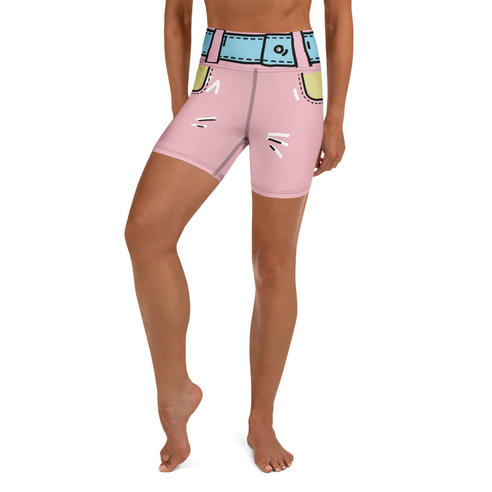 Cartoonized Pink Yoga Shorts