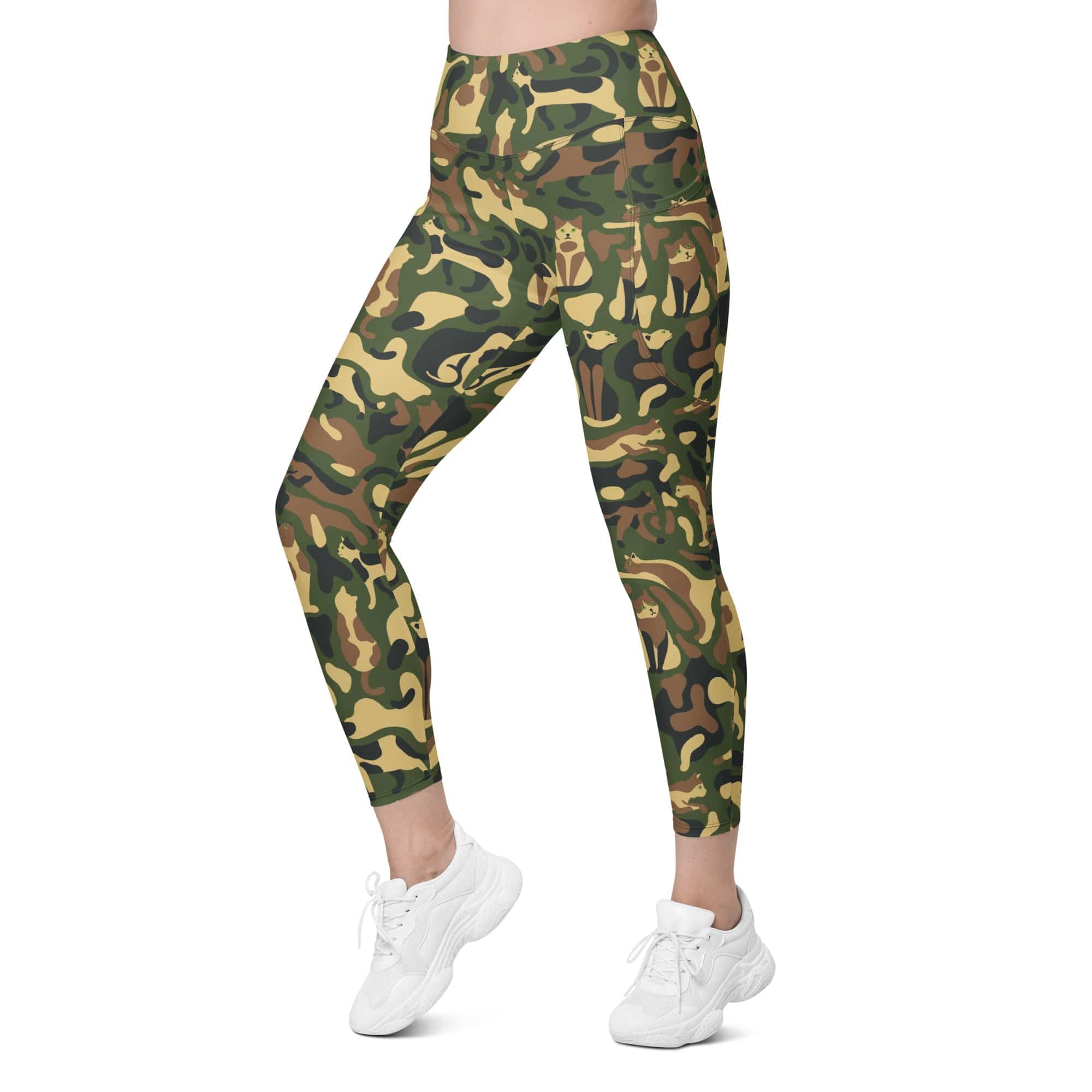 Cat Camo Leggings With Pockets