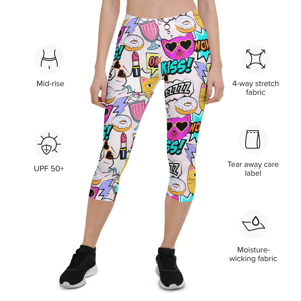Cat Pop Art  Capris