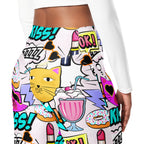 Cat Pop Art Flare Leggings