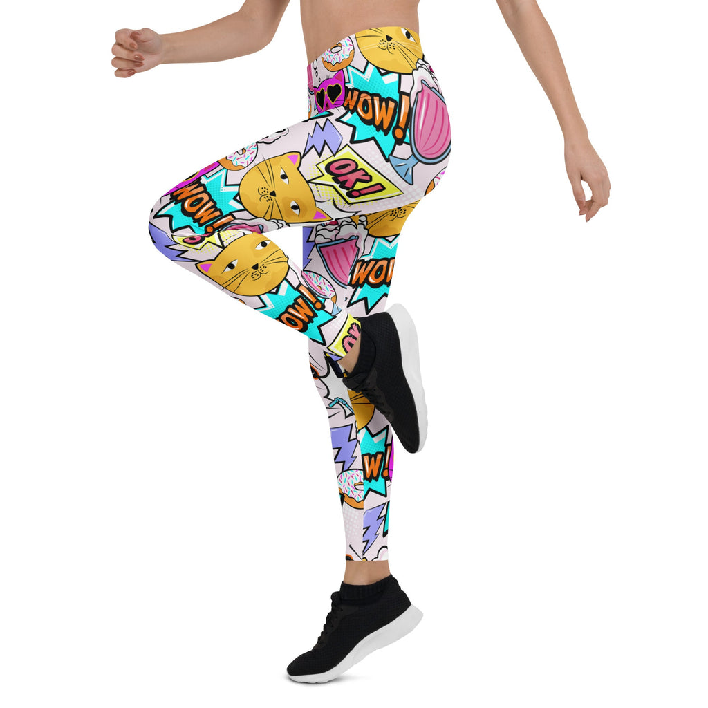 Cat Pop Art  Leggings