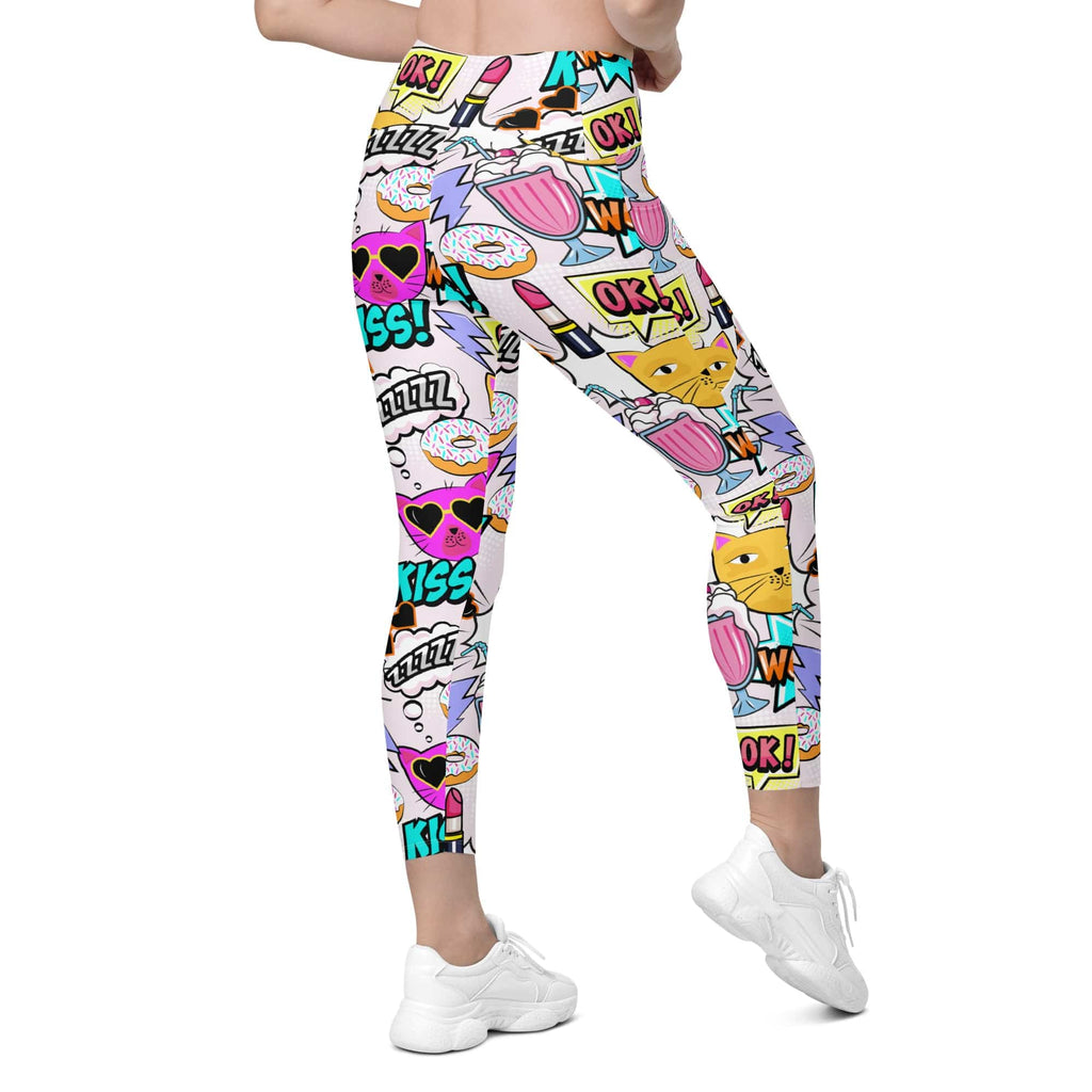Cat Pop Art Leggings With Pockets