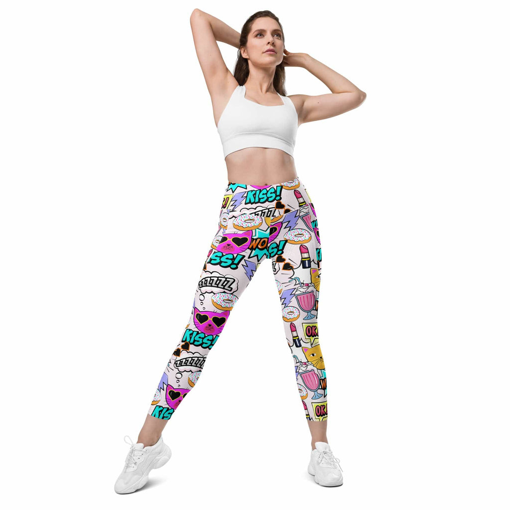 Cat Pop Art Leggings With Pockets