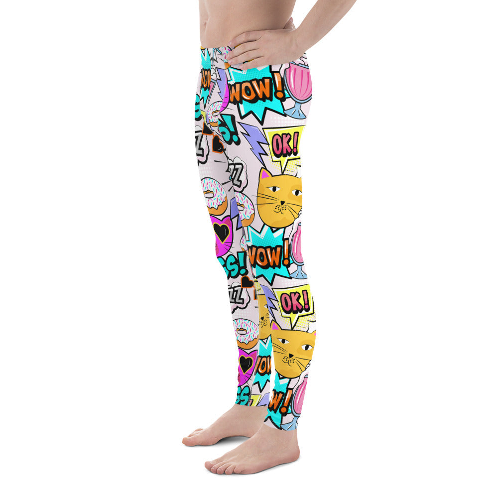 Cat Pop Art  Men's Leggings