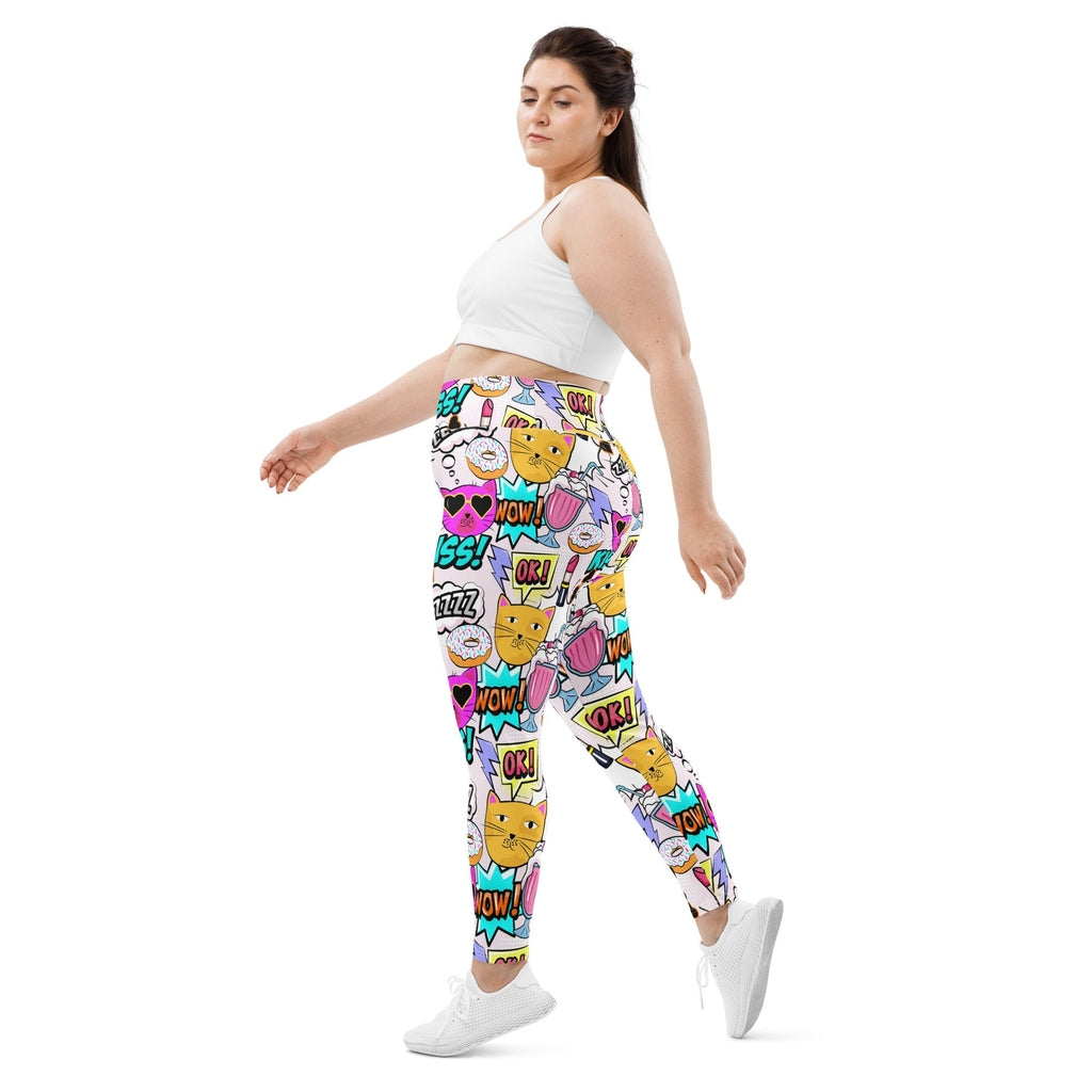 Cat Pop Art  Plus Size Leggings