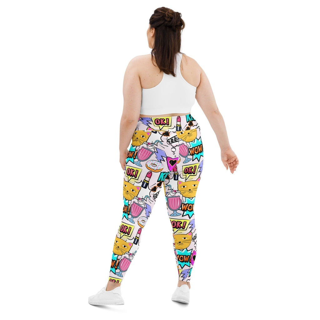 Cat Pop Art  Plus Size Leggings