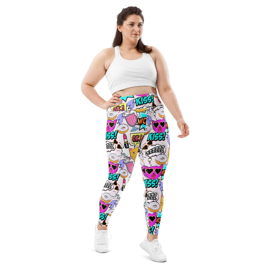 Cat Pop Art  Plus Size Leggings