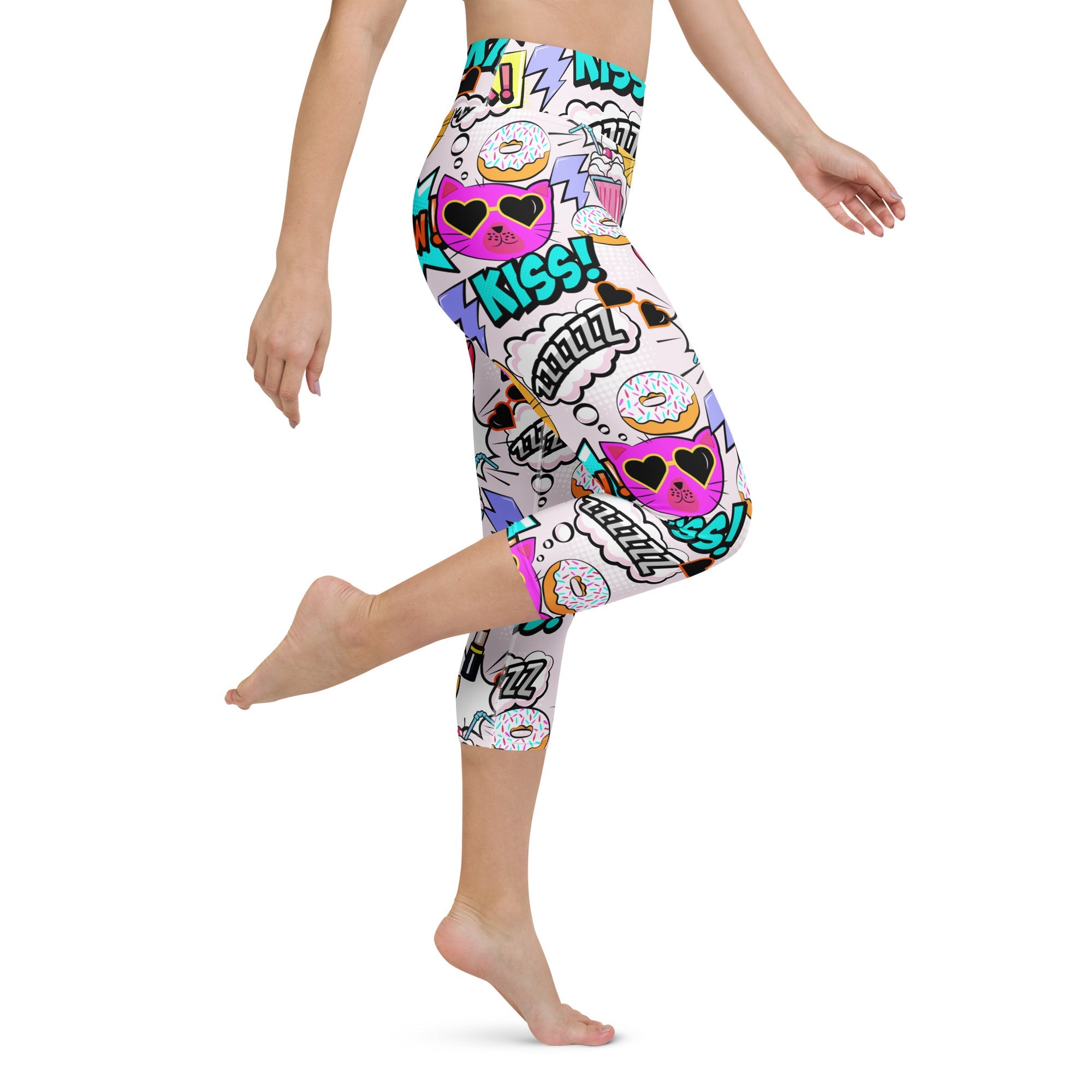 Cat Pop Art  Yoga Capris