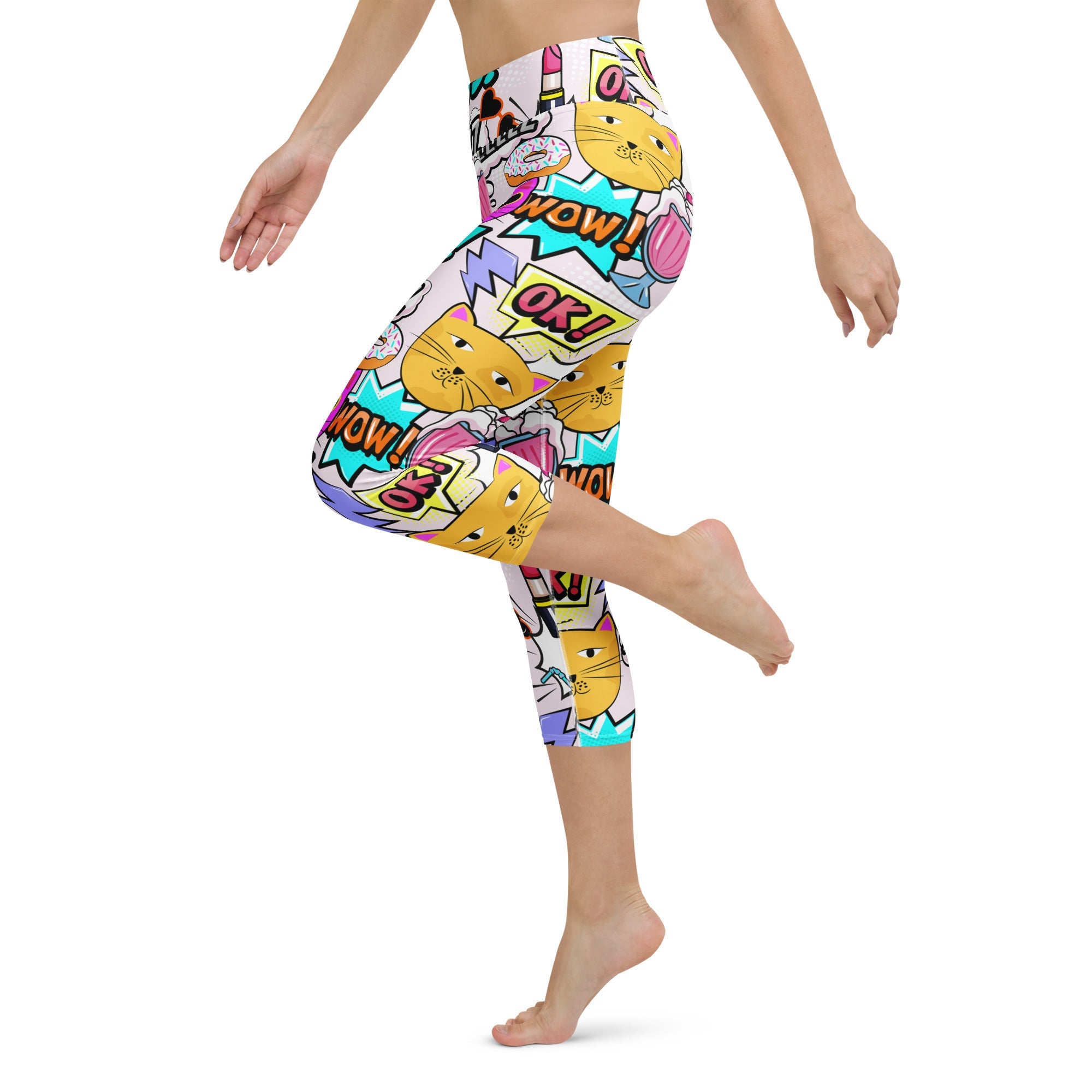 Cat Pop Art  Yoga Capris