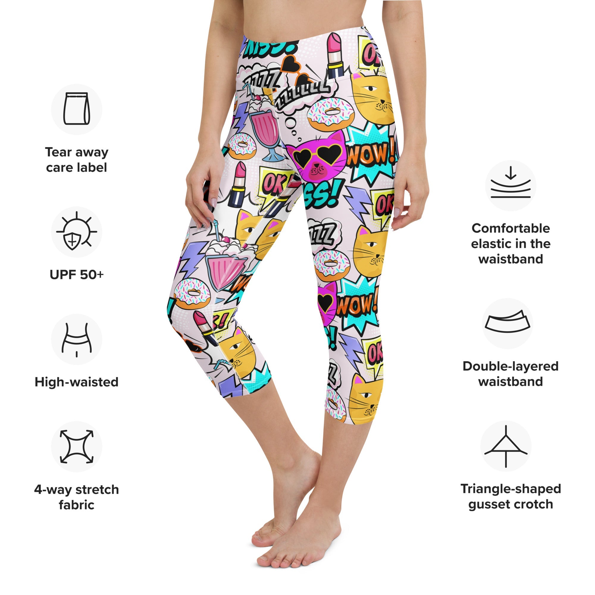 Cat Pop Art  Yoga Capris