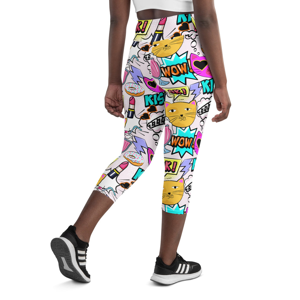 Cat Pop Art  Yoga Capris