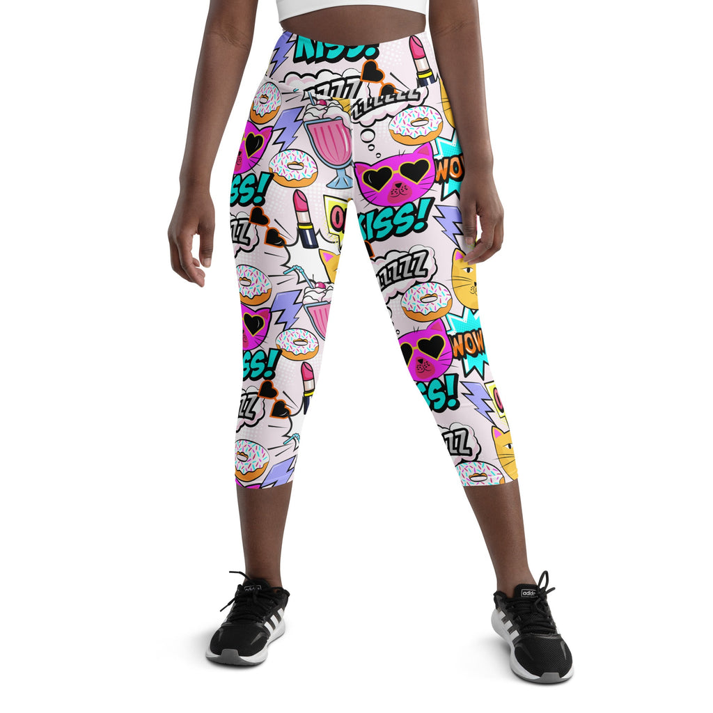 Cat Pop Art  Yoga Capris