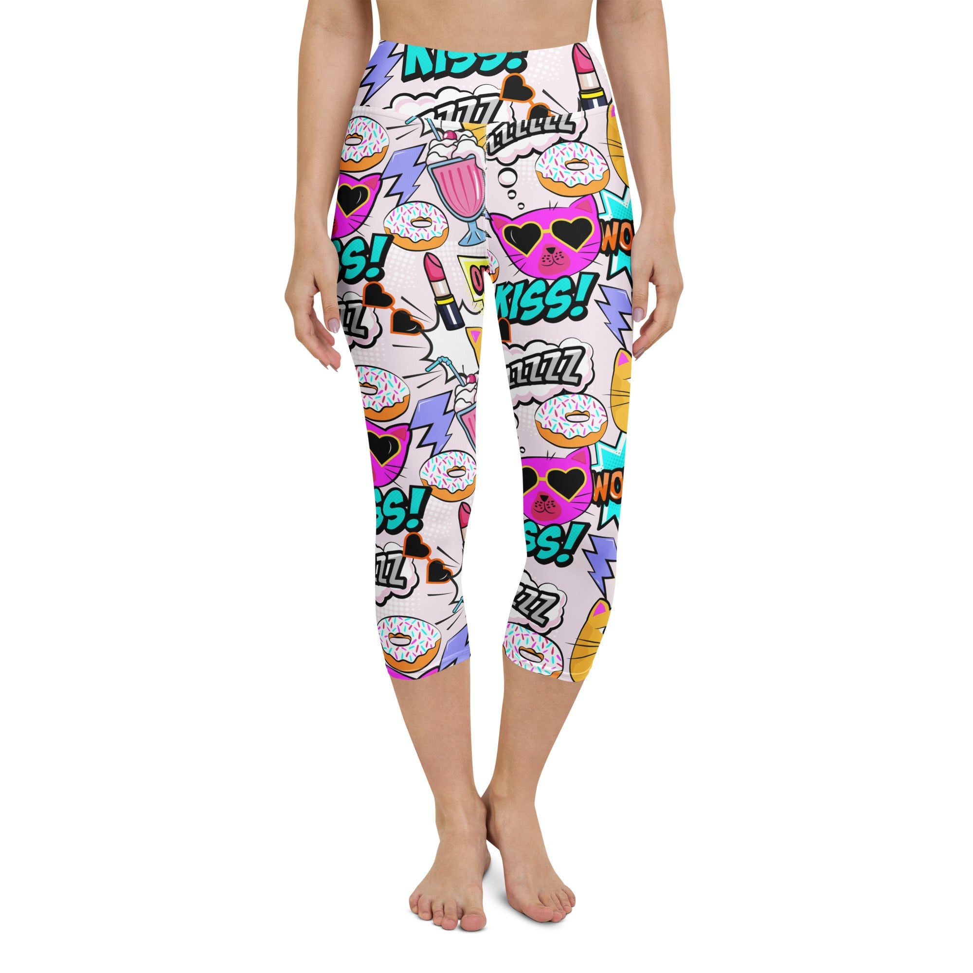 Cat Pop Art  Yoga Capris