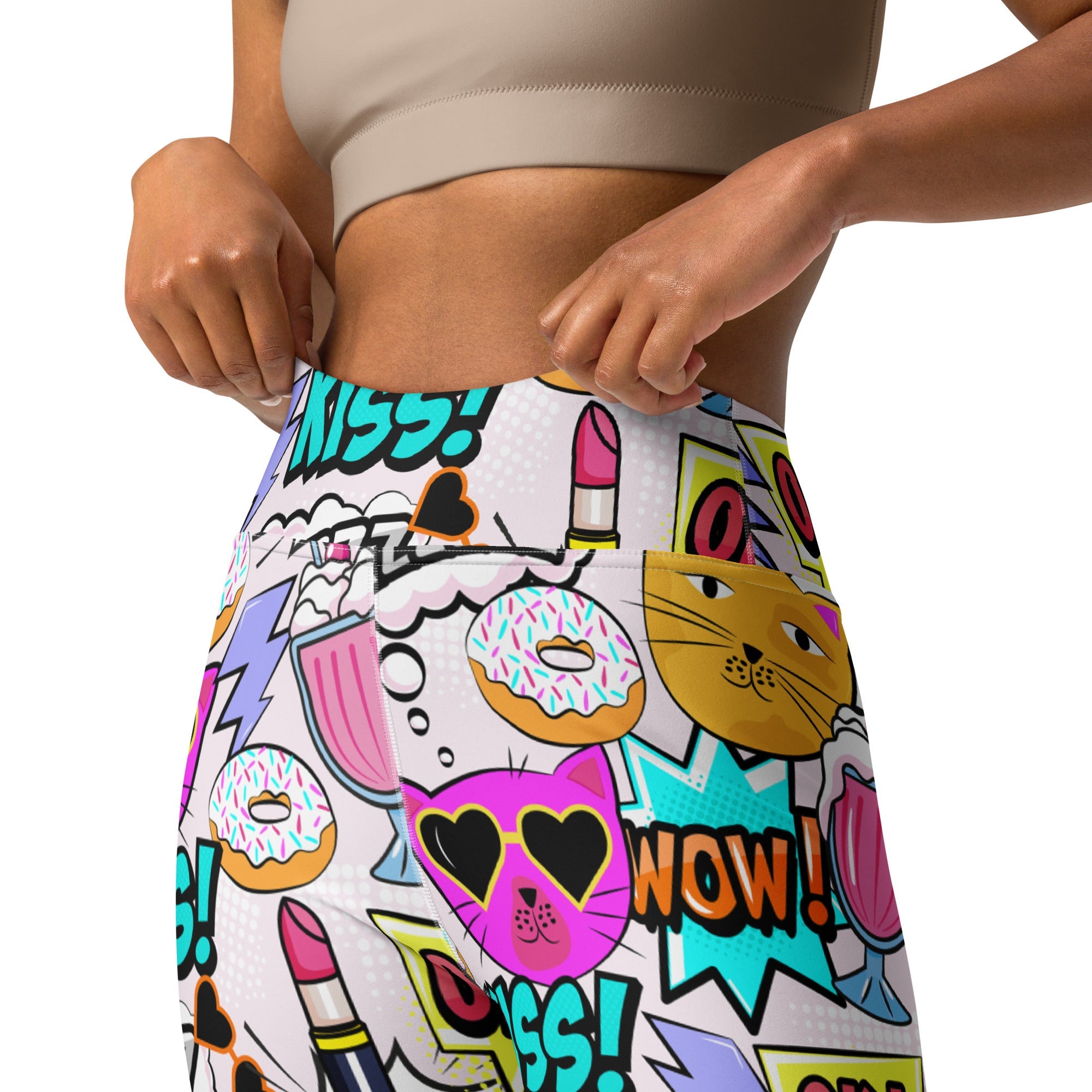 Cat Pop Art  Yoga Leggings